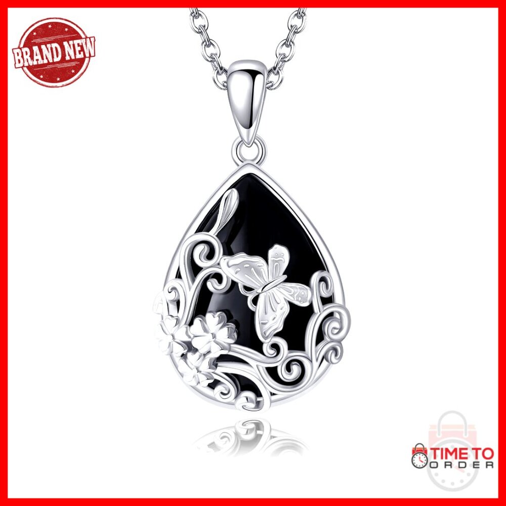 Sterling Silver Butterfly Pendant Necklace Elegant Filigree Jewelry Gift